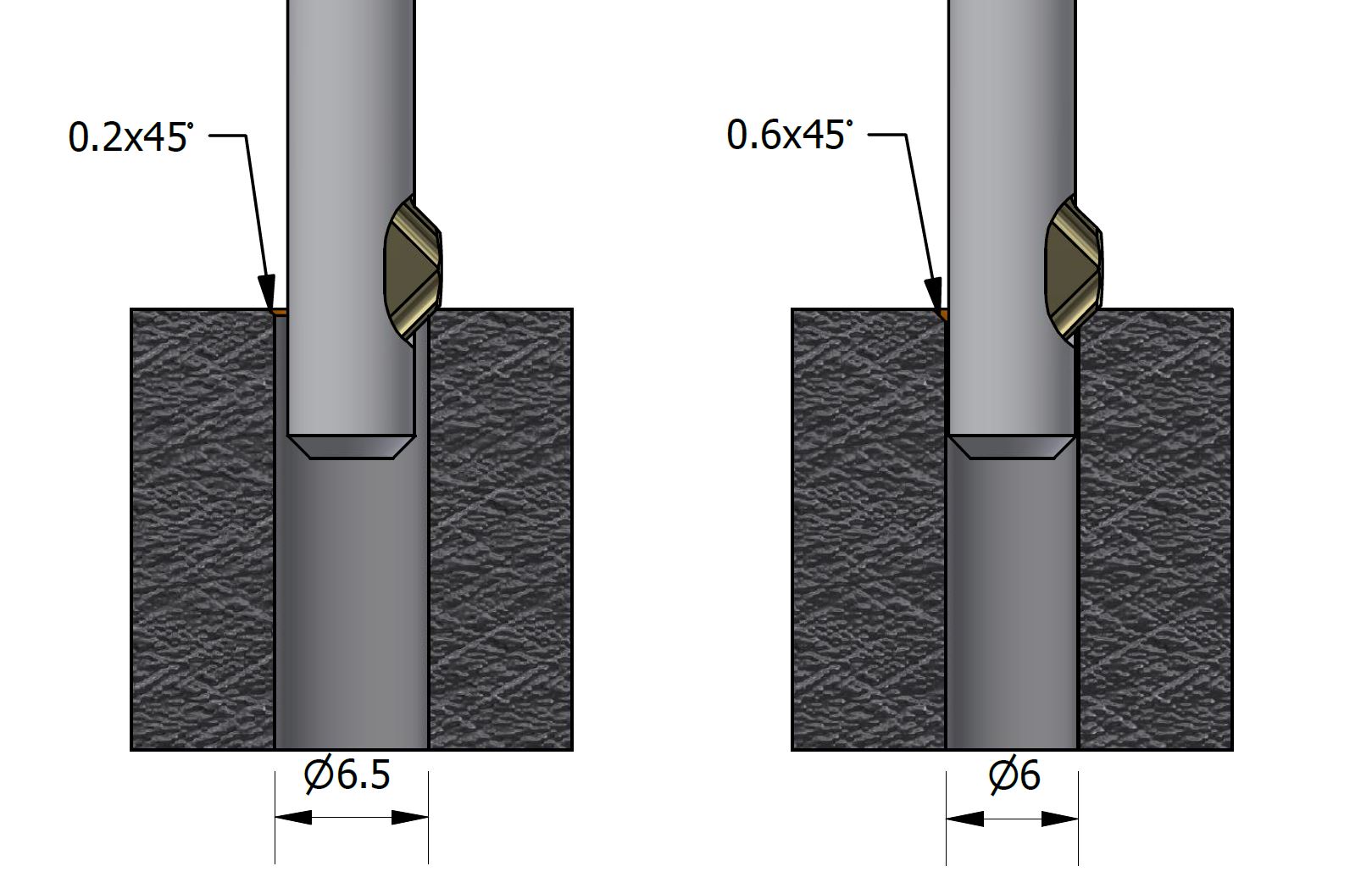 Front and Back Deburring Steps